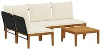 vidaXL Sofaelement 5 stk. Massives nholz & Seil Natur (5 St)