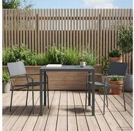 vidaXL Gartenlounge-Set vidaXL Gartenm&ouml;bel Set 3 stk. Anthrazit Stahl