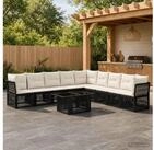 vidaXL Gartenlounge-Set vidaXL Gartensofa-set 10 stk. Schwarz Poly-Rattan