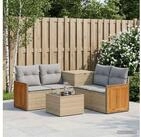 vidaXL Gartenlounge-Set vidaXL Sofa Set 6 stk. Beige und Hellgrau Polyrattan und