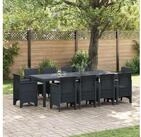 vidaXL Garten-Essgruppe, Garten Essgruppe 11 pcs Anthrazit Polypropylen