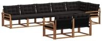 vidaXL Gartenlounge-Set Outdoor-Sofagarnitur 8 stk. Nat&uuml;rlich und Schwarz,...