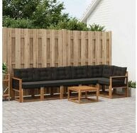 vidaXL Gartenlounge-Set vidaXL Outdoor-Sofagarnitur 7 stk. Nat&uuml;rlich und...