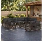 vidaXL Loungeset vidaXL Gartensofa-set 13 stk. Grau und Dunkelgrau Poly-Rattan