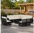 vidaXL Loungeset vidaXL Gartensofa-set 12 stk. Schwarz und Cremewei&szlig;...