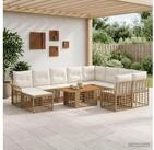 vidaXL Gartenlounge-Set vidaXL Gartensofa-set 11 stk. Nat&uuml;rlich und Cremwei&szlig;