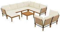 vidaXL Sofaelement 10 stk. Massives nholz & Seil Natur (10 St)