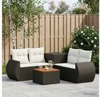 vidaXL Gartenlounge-Set vidaXL Sofa Set 6 stk. Schwarz und Cremewei&szlig;...