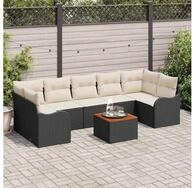 vidaXL Loungeset vidaXL Gartensofa-set 8 stk. Schwarz Poly-Rattan
