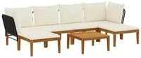 vidaXL Sofaelement 7 stk. Massives nholz & Seil Natur (7 St)