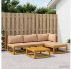 vidaXL Loungeset vidaXL Sofa-Set 5 stk. Natur Massivholz Akazie