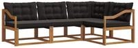 vidaXL Gartenlounge-Set Outdoor-Sofagarnitur 4 stk. Nat&uuml;rlich und Schwarz,...