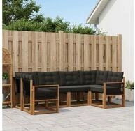 vidaXL Gartenlounge-Set vidaXL Outdoor-Sofagarnitur 6 stk. Nat&uuml;rlich und...