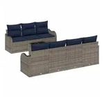 vidaXL Loungesofa Sofa Set 8 stk. 7-Sitzanzahl Grau Poly-Rattan, 8 Teile grau