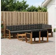 vidaXL Gartenlounge-Set vidaXL Outdoor-Sofagarnitur 9 stk. Nat&uuml;rlich und...