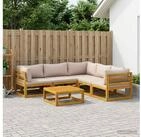 vidaXL Loungeset vidaXL Sofa-Set 6 stk. Natur Massivholz Akazie