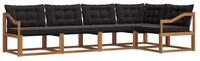 vidaXL Gartenlounge-Set Outdoor-Sofagarnitur 5 stk. Nat&uuml;rlich und Schwarz,...