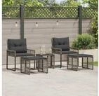 vidaXL Loungeset vidaXL Gartenm&ouml;bel-Set 5 stk. Grau