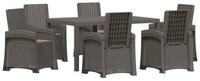 vidaXL Gartenlounge-Set Garten Essgruppe 7 stk. Hellgrau und Taupe PP, (7-tlg)