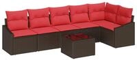 vidaXL Gartenlounge-Set Sofa Set 7 stk. Braun [Synthetisch]: Poly Rattan,...
