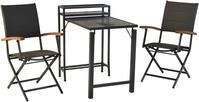MERXX Balkonset &raquo;Paxos&laquo;, (Set, 3-tlg), Tischplatte aus Aluminum, Armlehnen aus