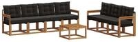 vidaXL Gartenlounge-Set Outdoor-Sofagarnitur 8 stk. Nat&uuml;rlich und Schwarz,...