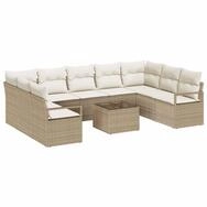 vidaXL Gartenlounge-Set Sofa Set 10 stk. Beige [Synthetisch]: Poly Rattan,...