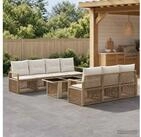 vidaXL Gartenlounge-Set vidaXL Gartensofa-set 8 stk. Beige und Cremewei&szlig;...