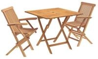 vidaXL Gartenlounge-Set 3-teiliges klappbares Garten Bistro Set 3 stk. Natur,...