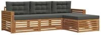 vidaXL Gartenlounge-Set Outdoor-Sofagarnitur 4 stk. Natur und Anthrazit, (4-tlg)