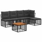 vidaXL Gartenlounge-Set Outdoor-Sofagarnitur 6 stk. Schwarz und Dunkelgrau...