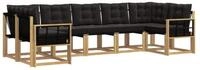 vidaXL Gartenlounge-Set Outdoor-Sofagarnitur 7 stk. Wei&szlig; und Schwarz, (7-tlg)