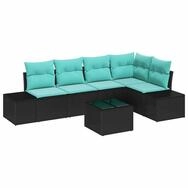 vidaXL Gartenlounge-Set Gartensofa-set mit Speicher Schwarz und T&uuml;rkis...