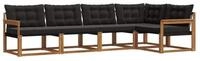 vidaXL Gartenlounge-Set Outdoor-Sofagarnitur 5 stk. Nat&uuml;rlich und Schwarz,...