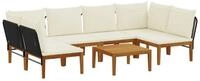vidaXL Sofaelement 7 stk. Massives nholz & Seil Natur (7 St)