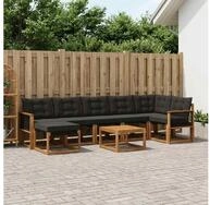 vidaXL Gartenlounge-Set vidaXL Outdoor-Sofagarnitur 8 stk. Nat&uuml;rlich und...
