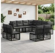 vidaXL Loungeset vidaXL Outdoor-Sofagarnitur Schwarz Polyester