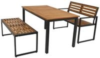 DEGAMO Garten-Essgruppe RAGUSA (1x Bank, 1x Hockerbank, 1x Tisch), (3-tlg),...