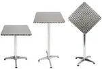 Mojawo K&uuml;chentisch Bistrostehtisch Aluminium 60x60cm H70/110cm...