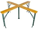 PROREGAL&reg; Bierzeltgarnitur Bierzelttisch XXL klappbar mit Schirmhalterung Holz...