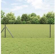 vidaXL Zaun vidaXL Geschwei&szlig;ter Drahtzaun, bodenverankert 25 x 0,5 m Grau Netz