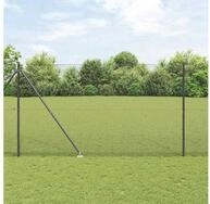 vidaXL Zaun vidaXL Geschwei&szlig;ter Drahtzaun mit Stacheln 12 x 1,5 m Grau Netz