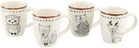 CreaTable Becher Freunde des Waldes, Becher-Set 4-tlg., 4-tlg., Steinzeug,