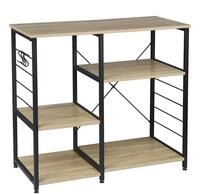 Woltu K&uuml;chenregal, 1-tlg., Standregal aus Metall & Holz mit 5 Ablagefl&auml;chen