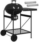 vidaXL Holzkohlegrill Holzkohlegrill mit R&auml;uchertuben 91 x 71 x 107 cm Stahl...