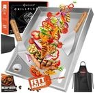 KESSER Grillplatte Plancha aus Edelstahl hitzebest&auml;ndig bis 800&deg;C (inklusive 2
