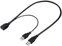 Renkforce Renkforce USB-Kabel USB 3.0 USB-A Stecker, USB-A Buchse 0.50 m Schwar