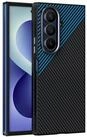 Wigento Handyh&uuml;lle Carbon Optik Kameraschutz PC Samsung Galaxy Z Fold8 Ultra 5G Blau