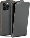 moex Handyh&uuml;lle f&uuml;r iPhone 15 Pro Max H&uuml;lle Klappbar Flip Case Dunkelgrau 6,7