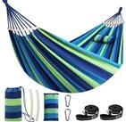 LuxusKollektion H&auml;ngematte H&auml;ngematte Baumwolle Camping 300kg Blau Gr&uuml;n...